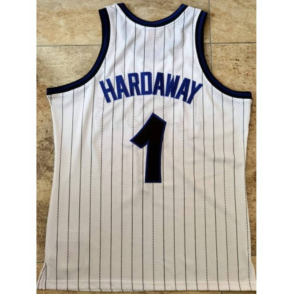 Men's Orlando Magic Anfernee Hardaway #1 Throwback White 93-94 Hardwood Classics Jersey-Pro Kit Vault | Brand New 26/27 Sports Jerseys